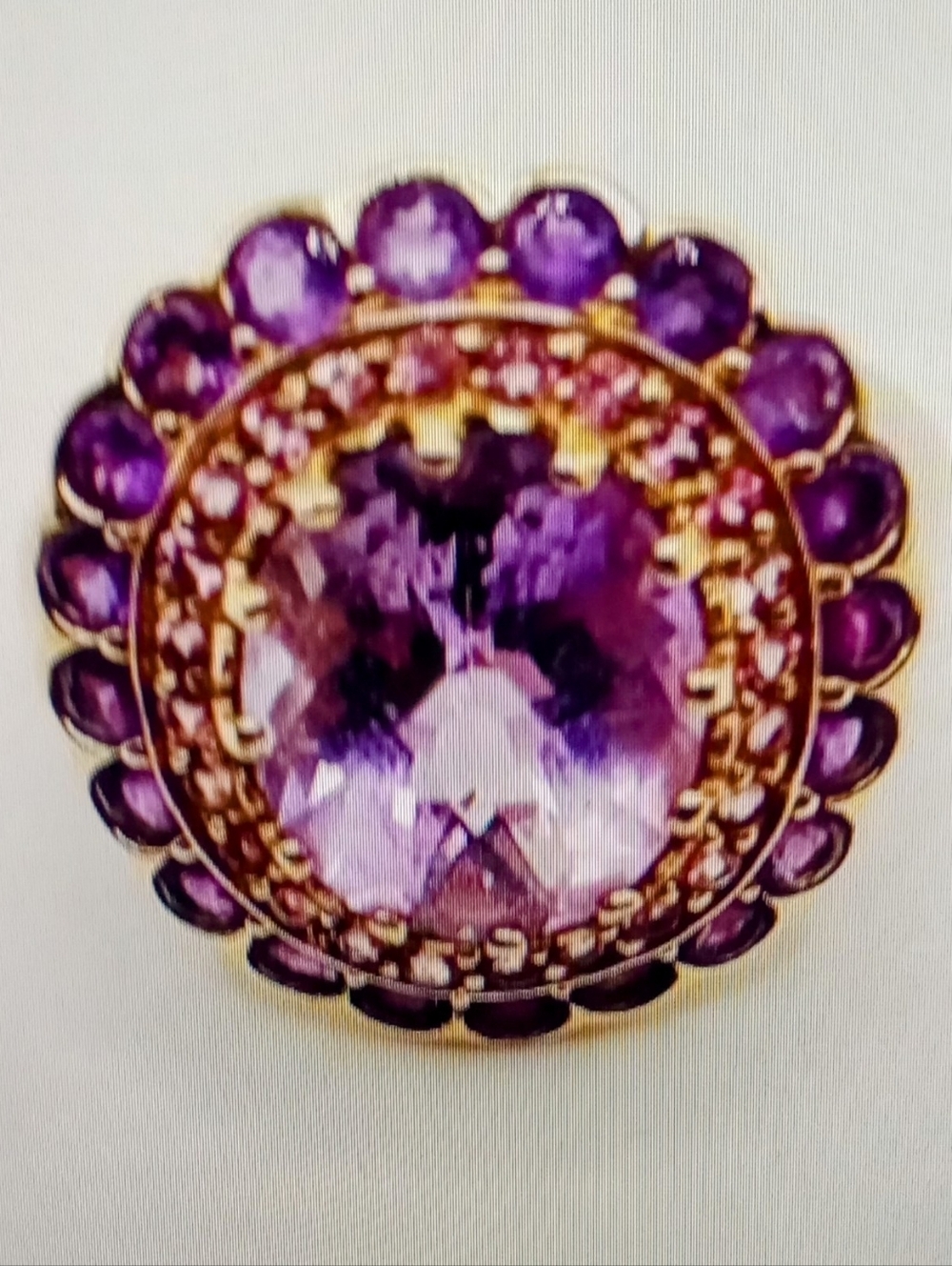 Elegant 10k Purple Amethyst Gemstone Cocktail Ring - Brand Unspecified